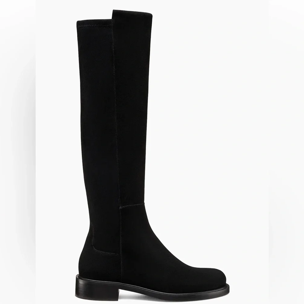 Stuart Weitzman 5050 Gisele 30MM black Suede Boots $850 Sz 7 NEW only dust bag